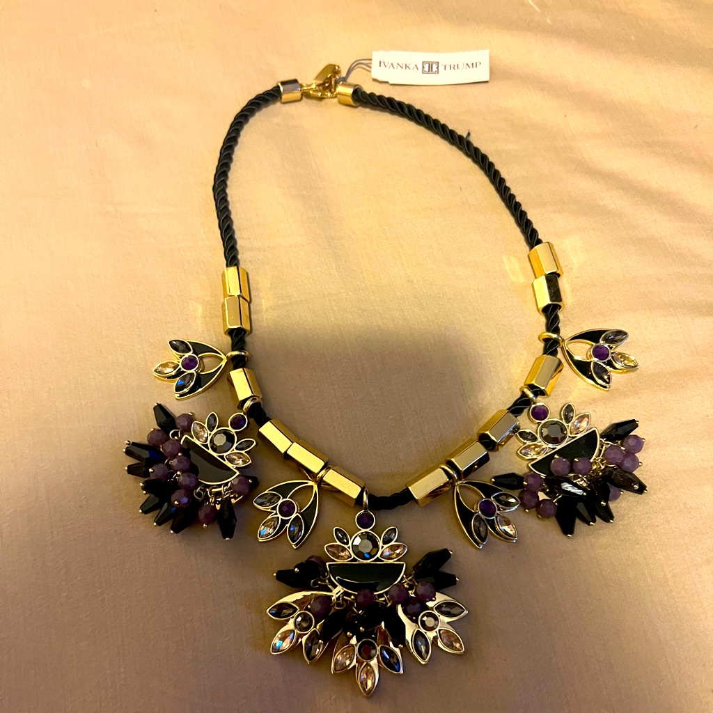 Ivanka Trump Statement Necklace Purple And Black Nwt
